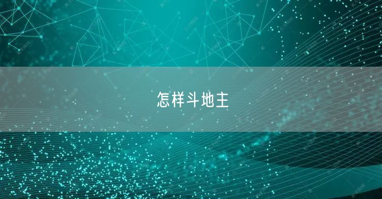 怎样斗地主